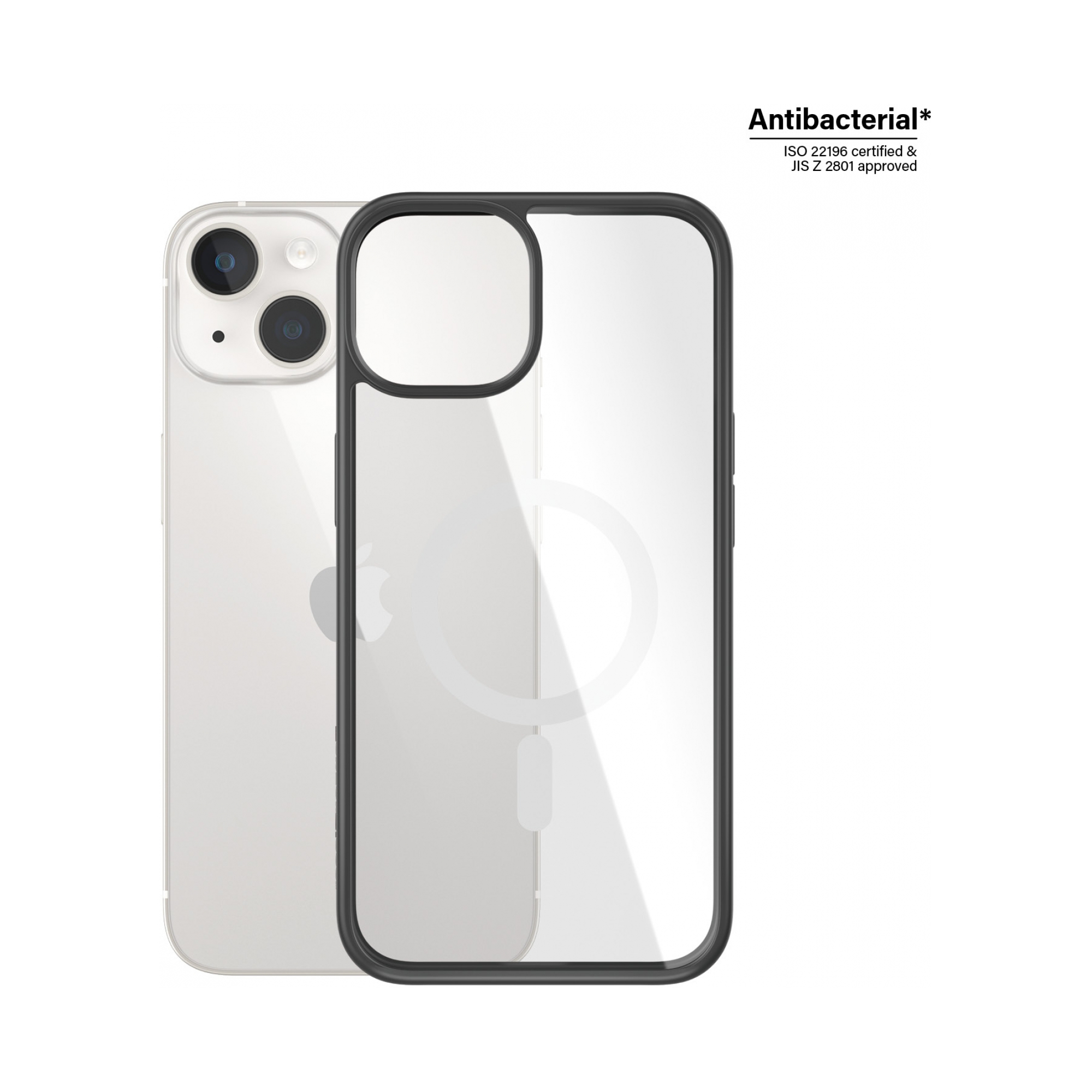 PanzerGlass MagSafe ClearCase Siyah Çerçeveli Kılıf 2.4m iPhone 14, 13